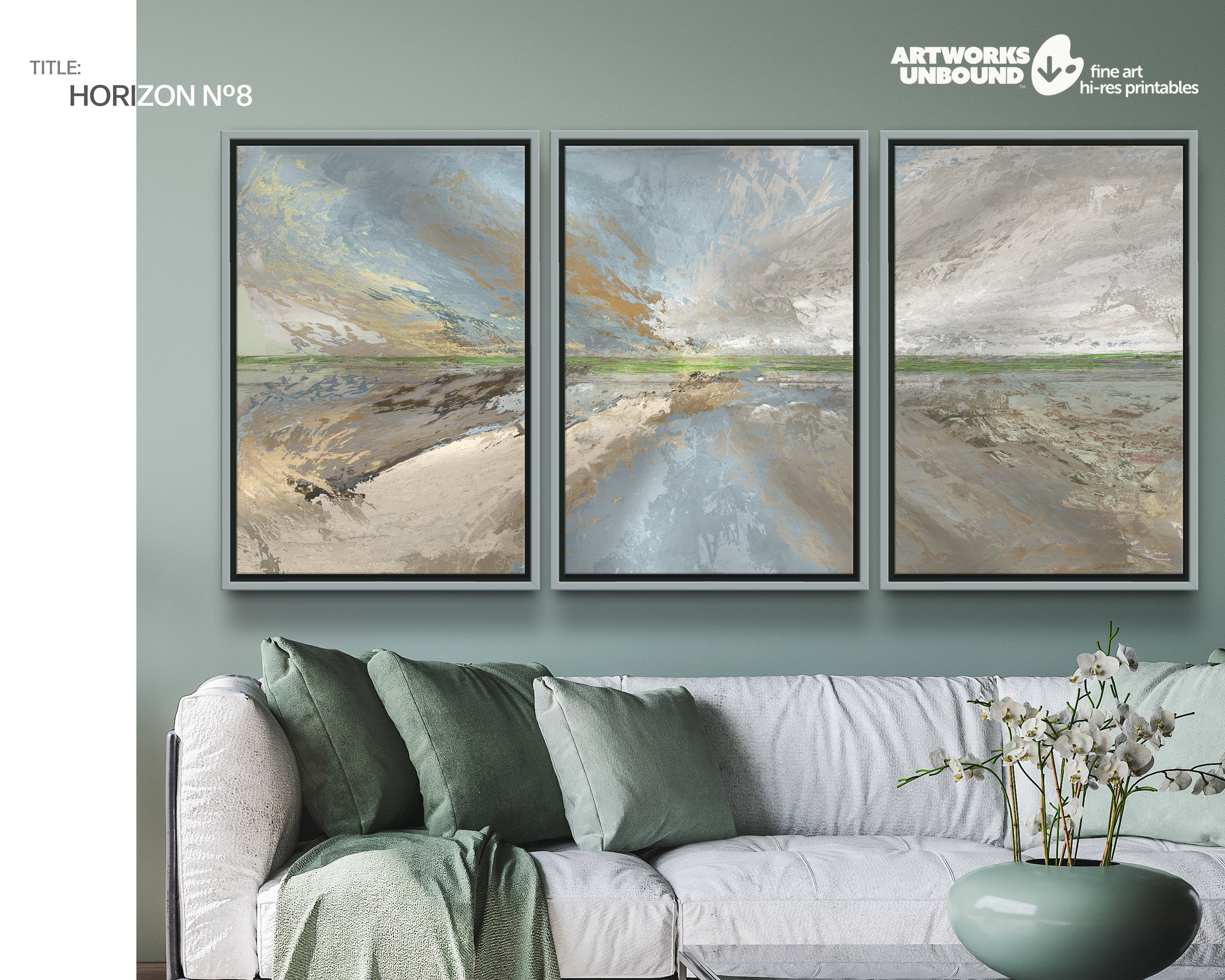 Horizon Nº 8 - Printable Art Set of 3.